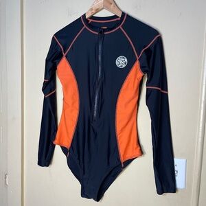 Chic Black and Orange Women's One Piece Swimsuit